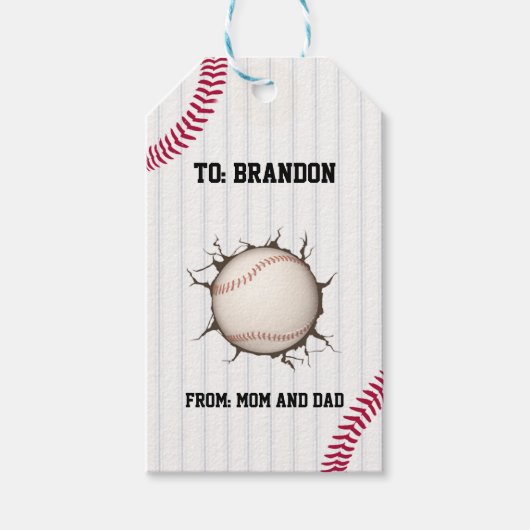 gestörter Baseball Geschenkanhänger (Vorderseite)