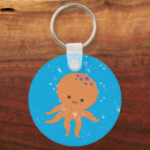 gestörter Niedlicher Kraken-Cartoon Schlüsselanhänger (Rückseite)