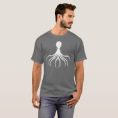 gestörtes Octopus-Design - Dunkler T - Shirt (Vorne ganz)