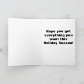 Gestoßen auf Geschenke Feiertagskarte (Innenseite)