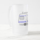 gestraffte kleine Wohnwagen Sinti und Roma Caravan Mattglas Bierglas (Vorderseite Links)