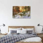 gestrahlt mit Abend-Stunden-Punkten Leinwanddruck (Insitu (Schlafzimmer))