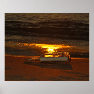 Gestrandete Flasche Poster