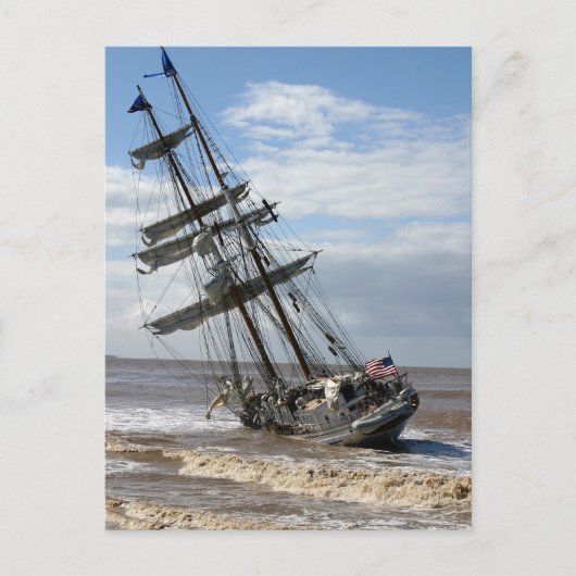 Gestrandetes Schiff Postkarte (Vorderseite)
