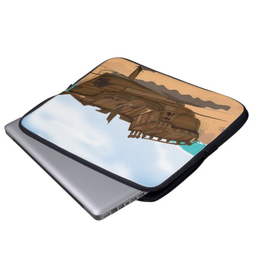 Gestrandetes Schiffswrack Laptopschutzhülle (Vorne Knopf)