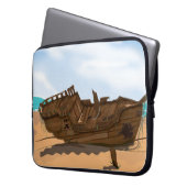 Gestrandetes Schiffswrack Laptopschutzhülle (Vorderseite Links)