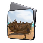 Gestrandetes Schiffswrack Laptopschutzhülle (Vorderseite Links)