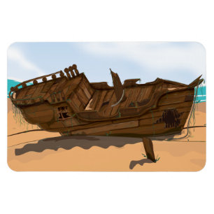 Gestrandetes Schiffswrack Magnet