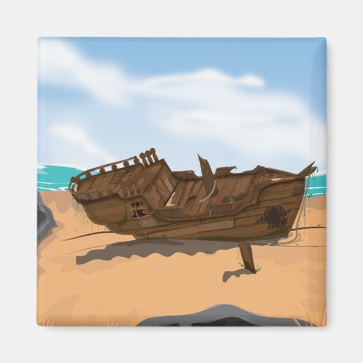 Gestrandetes Schiffswrack Magnet (Vorne)