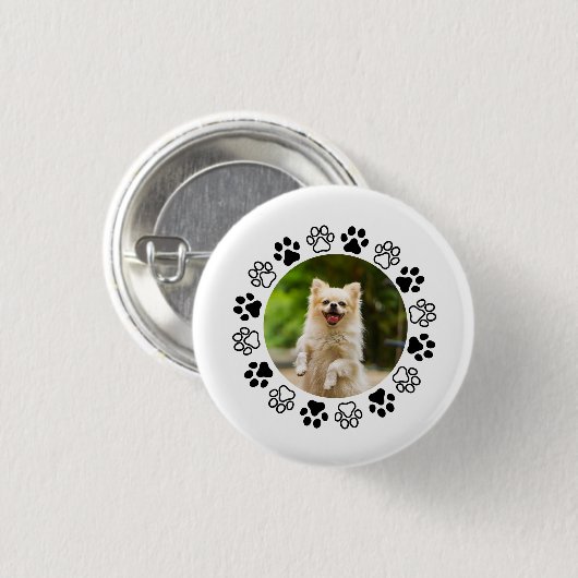Gestreifbarer Hundeportrait Button (Vorne & Hinten)