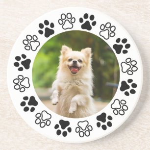 Gestreifbarer Hundeportrait Getränkeuntersetzer