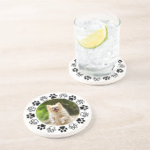 Gestreifbarer Hundeportrait Getränkeuntersetzer (Seite)