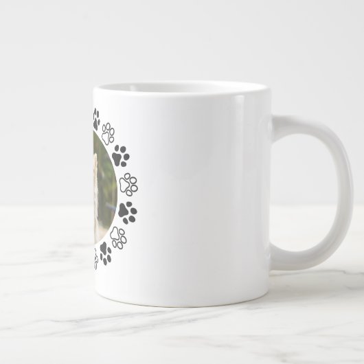 Gestreifbarer Hundeportrait Jumbo-Tasse (Rechts)