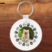 Gestreifbarer Hundeportrait Schlüsselanhänger (Vorderseite)