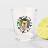 Gestreifbarer Hundeportrait Schnapsglas (Vorderseite)