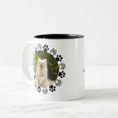 Gestreifbarer Hundeportrait Zweifarbige Tasse (Vorderseite Links)