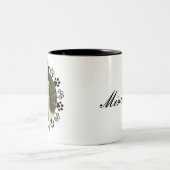 Gestreifbarer Hundeportrait Zweifarbige Tasse (Mittel)