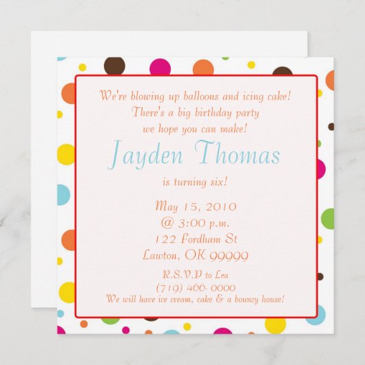 gestreift, brennen-oben wir Ballone durch und Einladung (Vorne/Hinten)