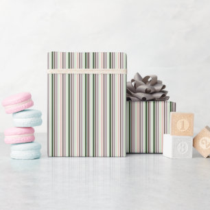 Gestreift Grün Pfirsich Taupe Braun Geschenkpapier