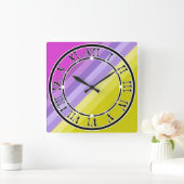 gestreift, hell quadratische wanduhr (Zuhause)