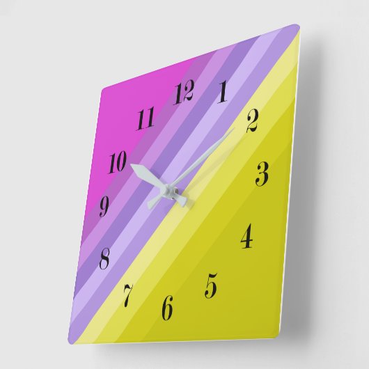 gestreift, hell quadratische wanduhr (Winkel)