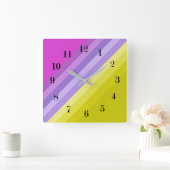 gestreift, hell quadratische wanduhr (Zuhause)