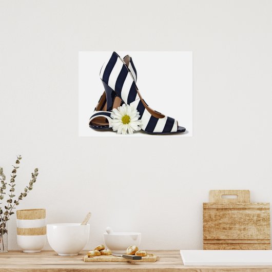 gestreift hohe Absätze und dunkel Poster (Küche)