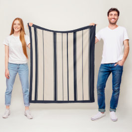 Gestreift Navy Blau und Creme Fleecedecke