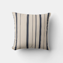 Gestreift Navy Blau und Creme  Kissen