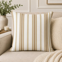 Gestreift Vertikal Beige + Dunkelbraun + Weiß Eleg