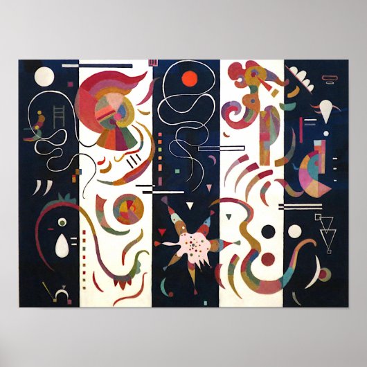 Gestreift von Wassily Kandinsky Poster (Vorne)