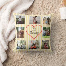 Gestreift We Are Family Herz  8 Foto-Collage  Kissen
