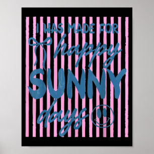 Gestreift wurde für glückliche sonnige Tage Sommer Poster