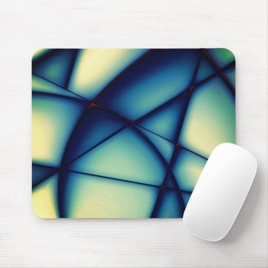 Gestreifte Ausschnitte, blau bis "Avocado Creme" Mousepad (Mit Mouse)