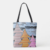 Gestreifte Bäume Winterlandschaftsszene  Tasche (Rückseite)