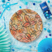 Gestreifte Blätter auf Party-Tellern Pappteller (Party)