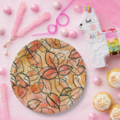 Gestreifte Blätter auf Party-Tellern Pappteller (Party)