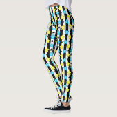 Gestreifte blaue gelbe Sternmusterdesign Leggings (Links)