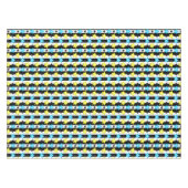 Gestreifte blaue gelbe Sternmusterdesign Tischdecke (Vorderseite (Horizontal))