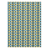 Gestreifte blaue gelbe Sternmusterdesign Tischdecke (Vorderseite)