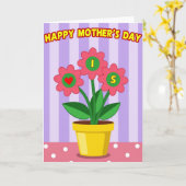 Gestreifte Blumen Mutterliebe Karte (Gelbe Blume)