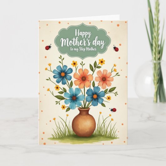 Gestreifte Blumenvase Karte (Vorderseite)