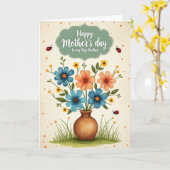 Gestreifte Blumenvase Karte (Gelbe Blume)