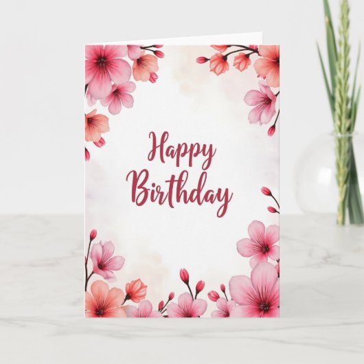 Gestreifte Blüten-Script-Karte Karte (Vorderseite)