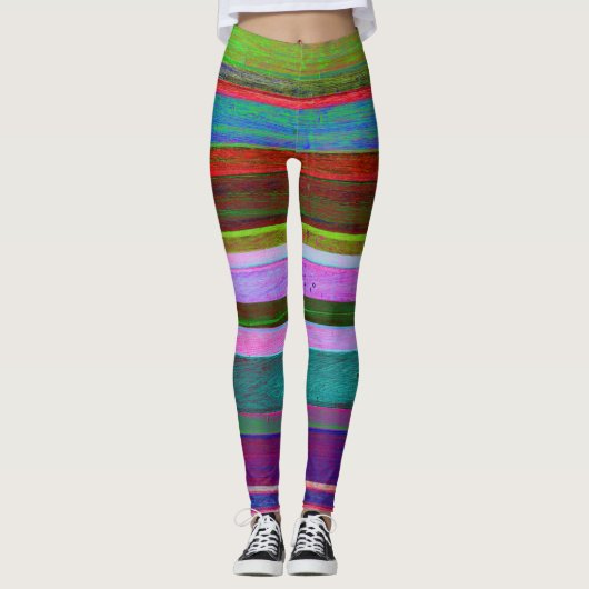 Gestreifte bunte Leggings (Vorderseite)