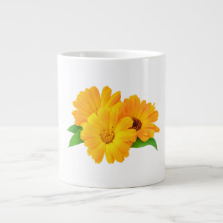 Gestreifte Calendula-Blume Jumbo-Tasse