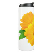 Gestreifte Calendula-Blume Thermosbecher (Nach links gedreht)