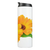 Gestreifte Calendula-Blume Thermosbecher (Nach rechts gedreht)