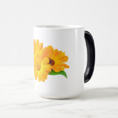 Gestreifte Calendula-Blume Verwandlungstasse (VorderseiteRechts)