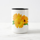 Gestreifte Calendula-Blume Zweifarbige Tasse (Mittel)